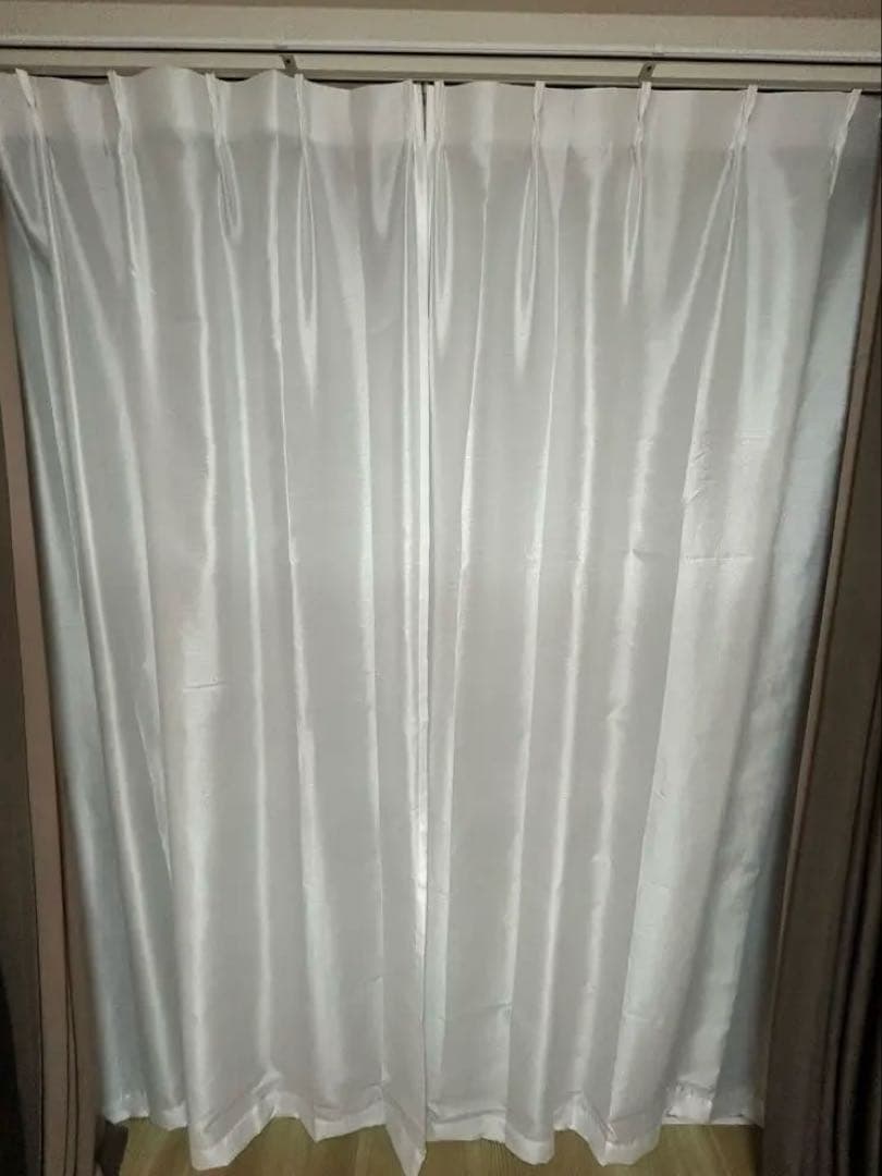 ニトリ遮光1級カーテン&レースパレット2 レース エコナチュレプレーン 時計付き