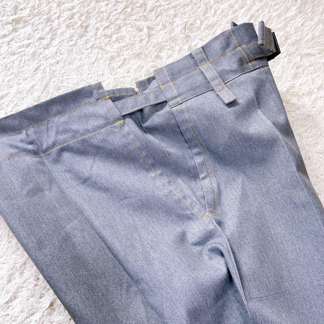 未使用極美品　ミーイッセイミヤケ　24AW フラットデニムパンツ　グレー