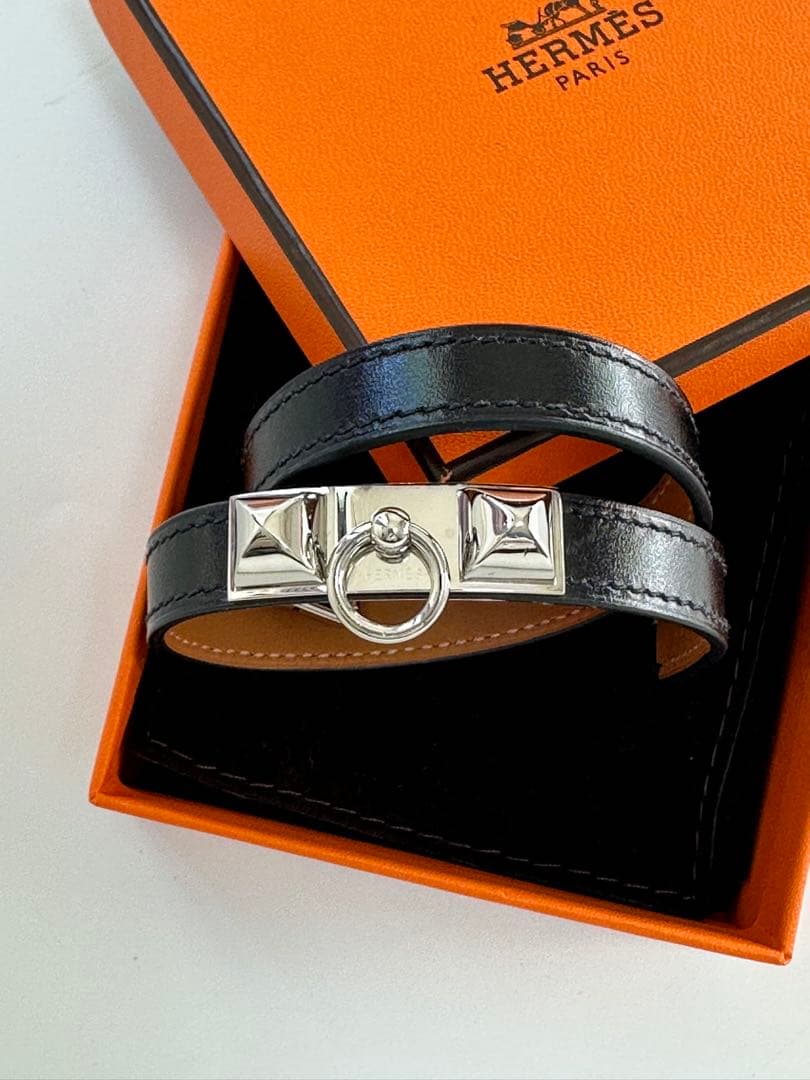 HERMES リヴァルドゥブルトゥール ブレスレット　黒