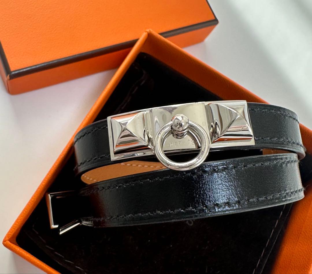 HERMES リヴァルドゥブルトゥール ブレスレット　黒