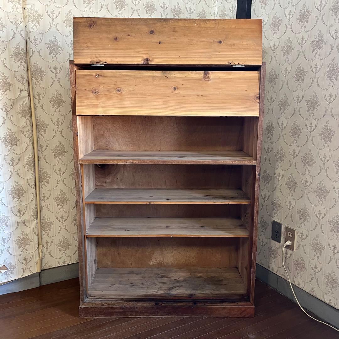 【アンティーク】昭和レトロ 木製 パタパタ下駄箱 靴箱 シューズラック 古家具