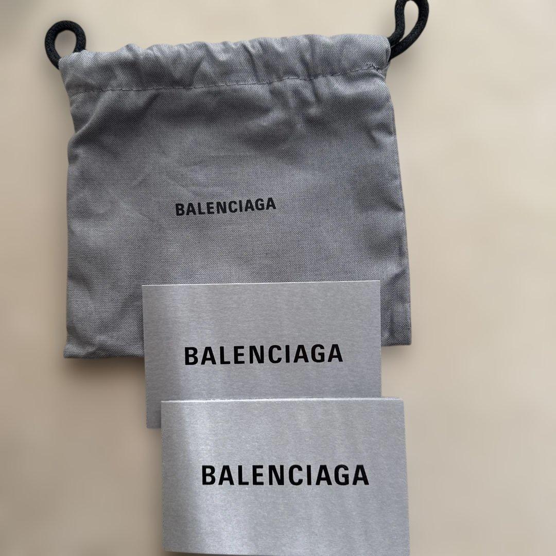 BALENCIAGA 水色 三つ折り財布　型押しクロコ　水色