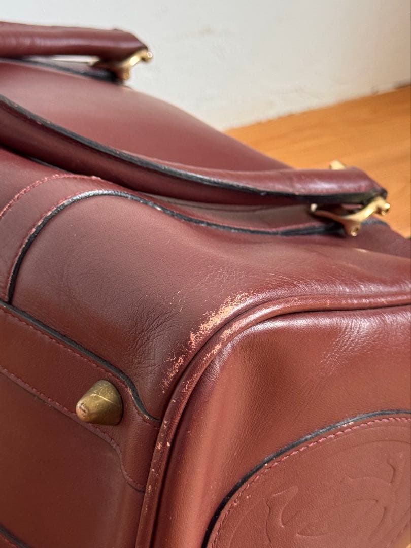 カルティエ　レザーボストンバッグ　ボルドー