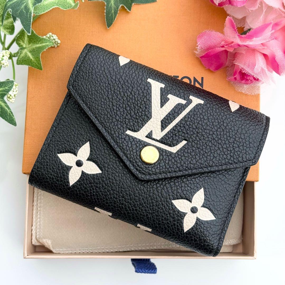 ✨超極美品 現行品✨ルイヴィトン アンプラント ヴィクトリーヌ 三つ折り財布 黒