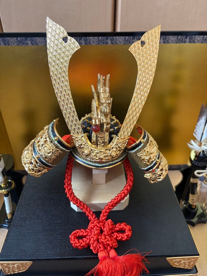 京甲冑 五月人形 兜と屏風のセット 5回程 使用美中古品 平安寿幸作