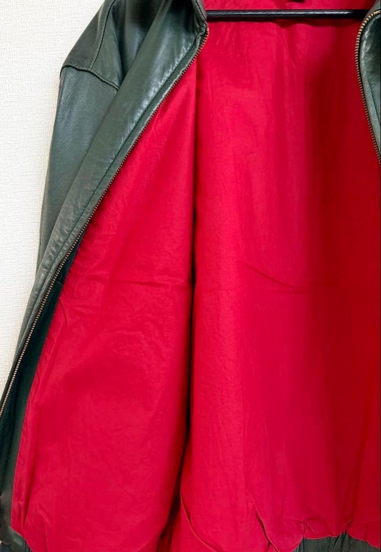 超スペシャル ポニー無 90s ラルフローレン レザー ジャケット L グリーン