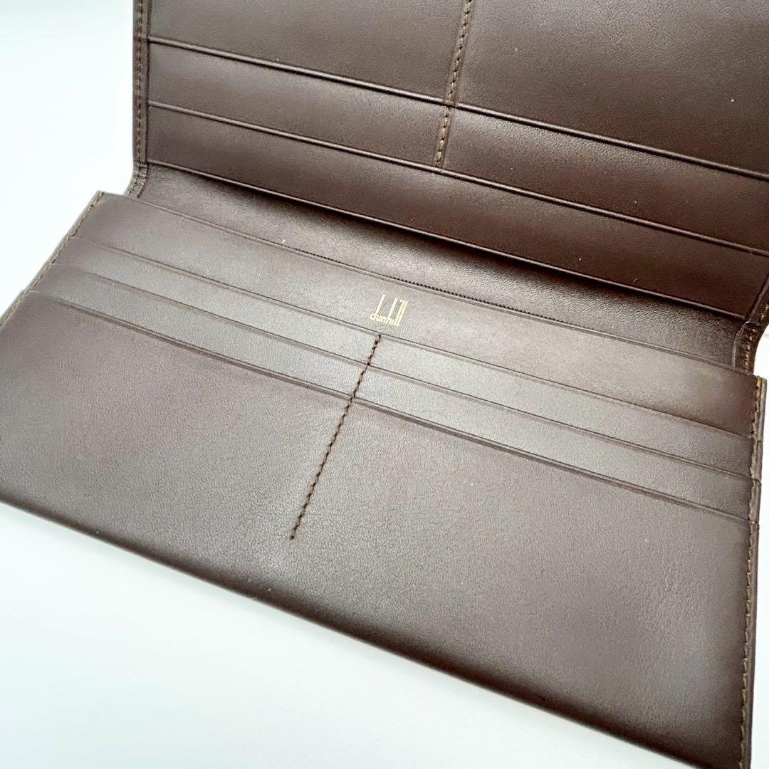 【超美品】dunhill ダンヒル 長財布 二つ折り 小銭入れレザー 茶色