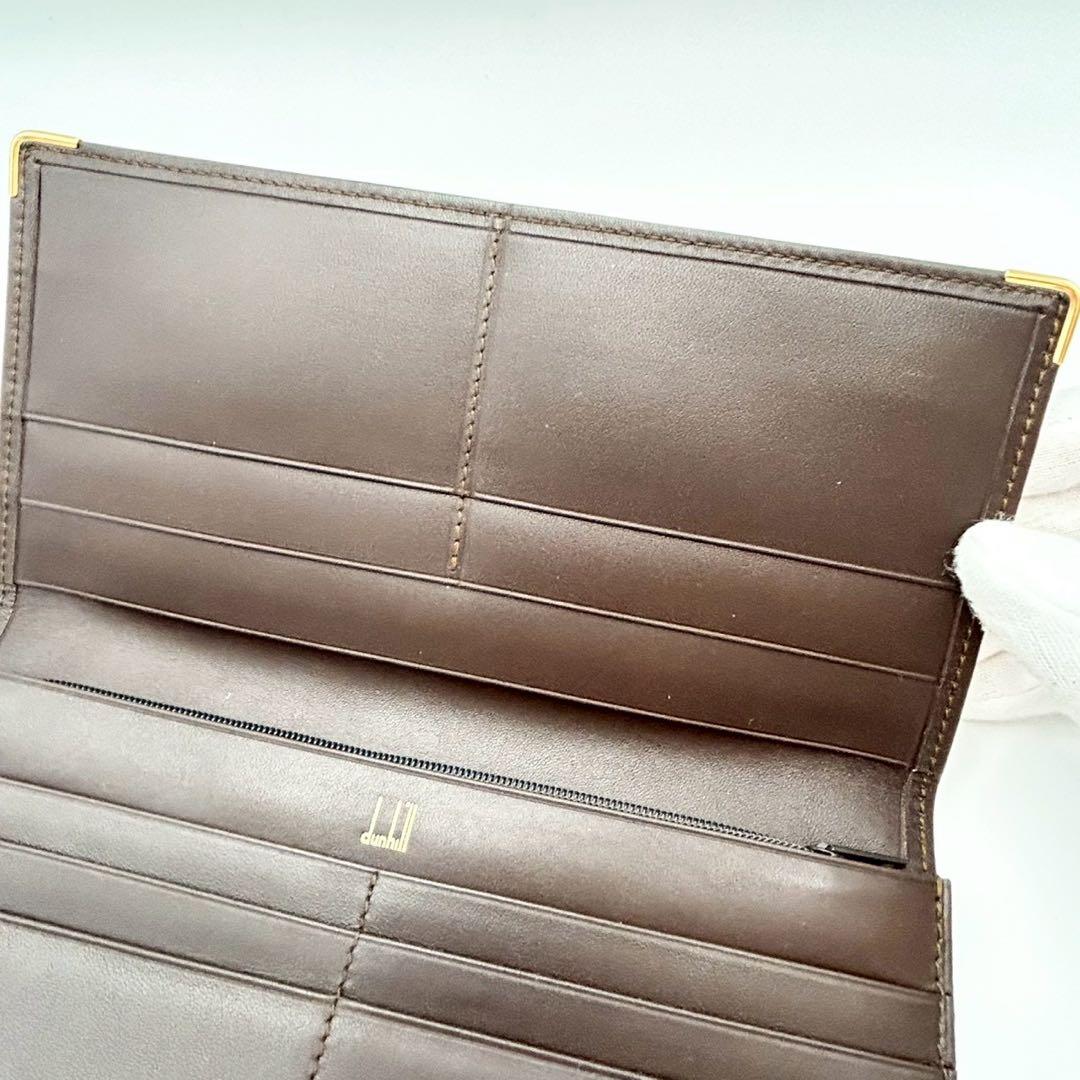 【超美品】dunhill ダンヒル 長財布 二つ折り 小銭入れレザー 茶色