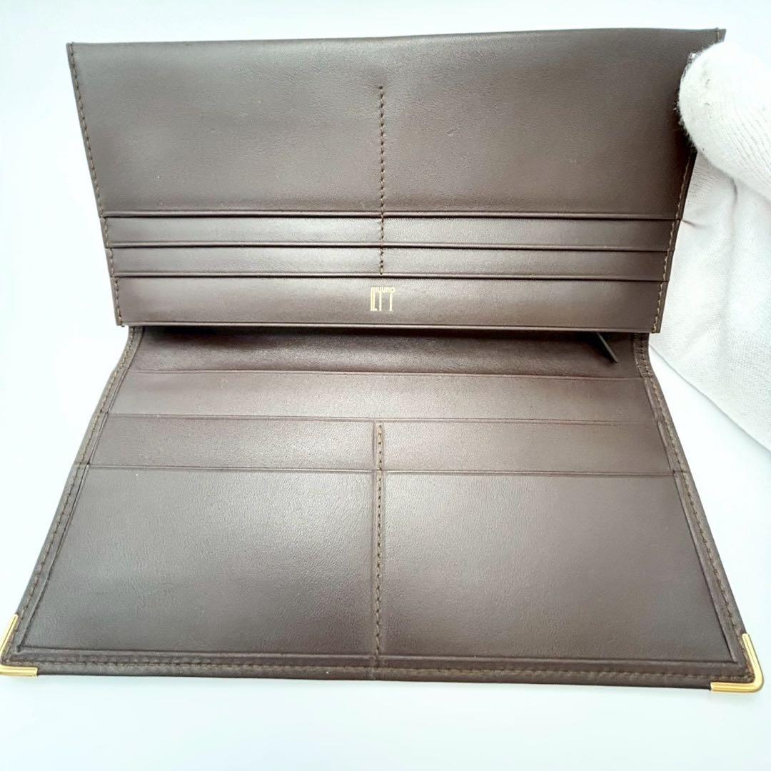 【超美品】dunhill ダンヒル 長財布 二つ折り 小銭入れレザー 茶色