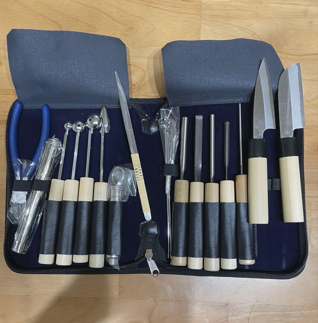 関西型　野菜抜細工セット•本職用むきものセット16点