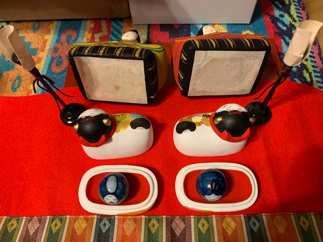 廃盤 須原陶磁工房 須はら張り子 犬筥 雛人形 雛祭り 有田焼 古い雛人形 窯焼