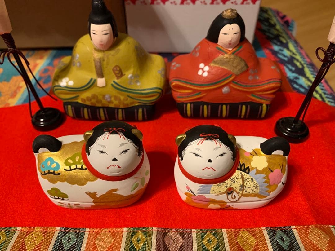 廃盤 須原陶磁工房 須はら張り子 犬筥 雛人形 雛祭り 有田焼 古い雛人形 窯焼