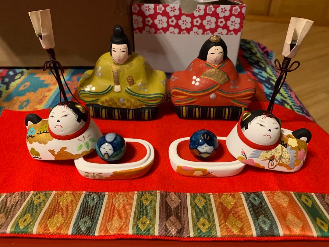 廃盤 須原陶磁工房 須はら張り子 犬筥 雛人形 雛祭り 有田焼 古い雛人形 窯焼