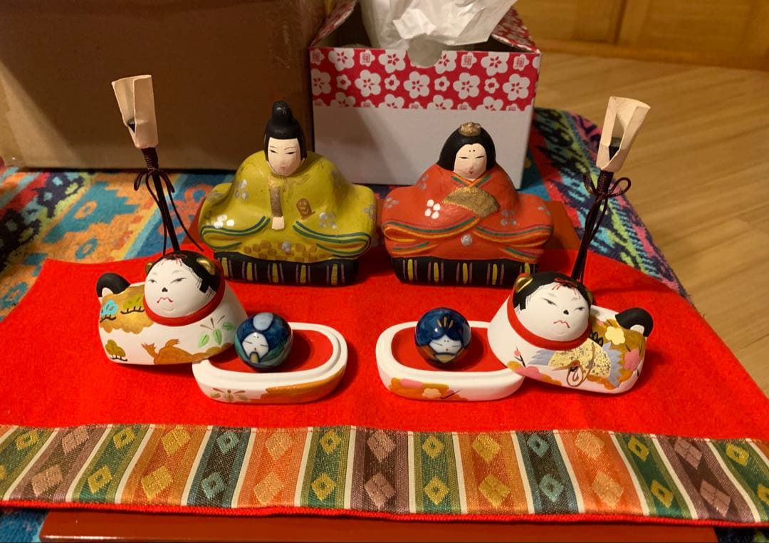 廃盤 須原陶磁工房 須はら張り子 犬筥 雛人形 雛祭り 有田焼 古い雛人形 窯焼