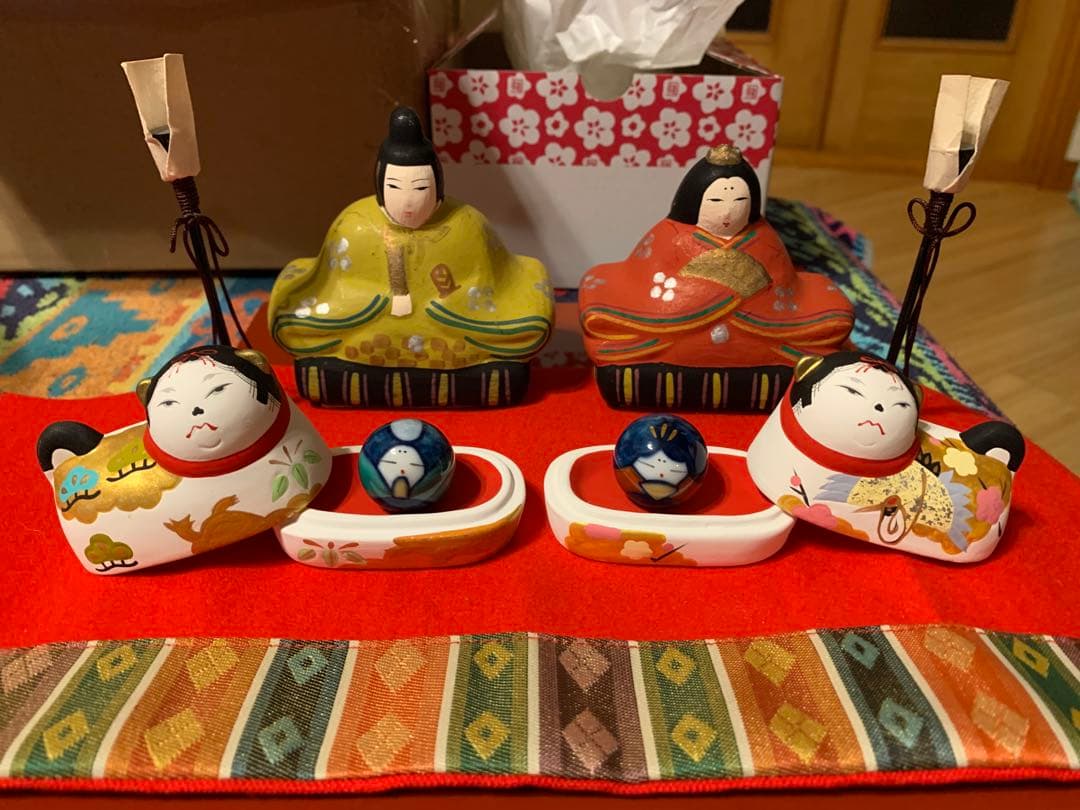 廃盤 須原陶磁工房 須はら張り子 犬筥 雛人形 雛祭り 有田焼 古い雛人形 窯焼