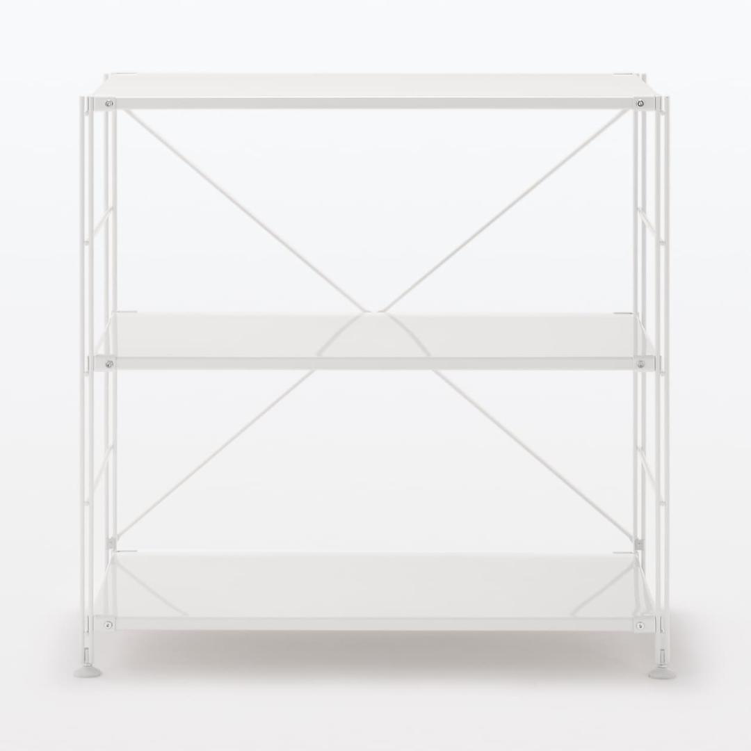 【無印良品】スチールユニットシェルフ ワイド 小 ライトグレー 収納ラック