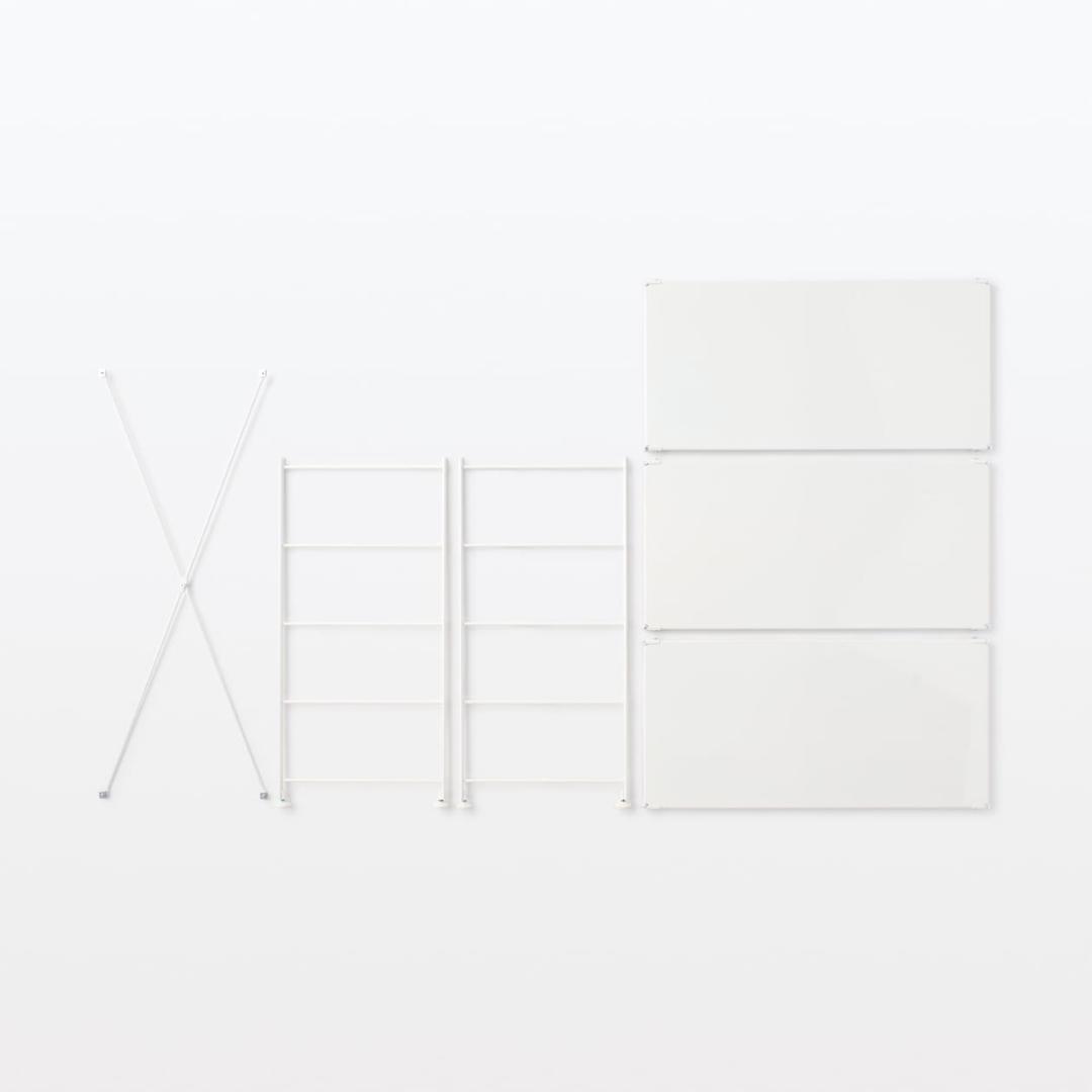 【無印良品】スチールユニットシェルフ ワイド 小 ライトグレー 収納ラック