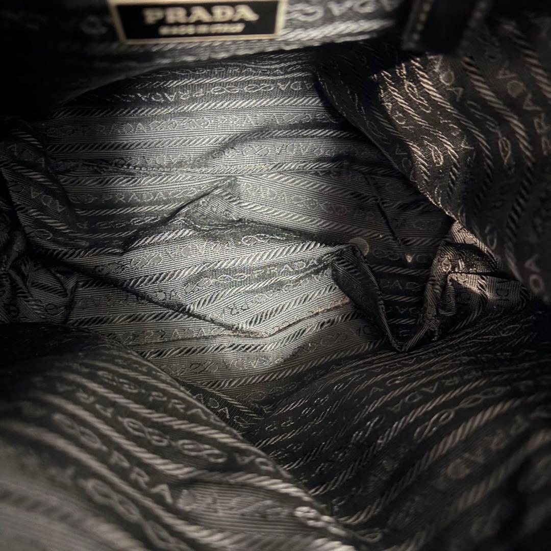 【正規品】プラダ PRADA ナイロン ミニリュック 黒 三角ロゴ カード付き