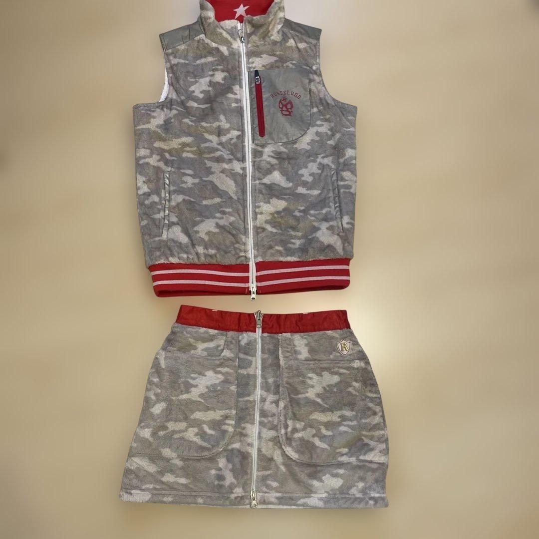 値下げ！ラッセルノ　リバーシブル中綿ベスト スカート上下セット