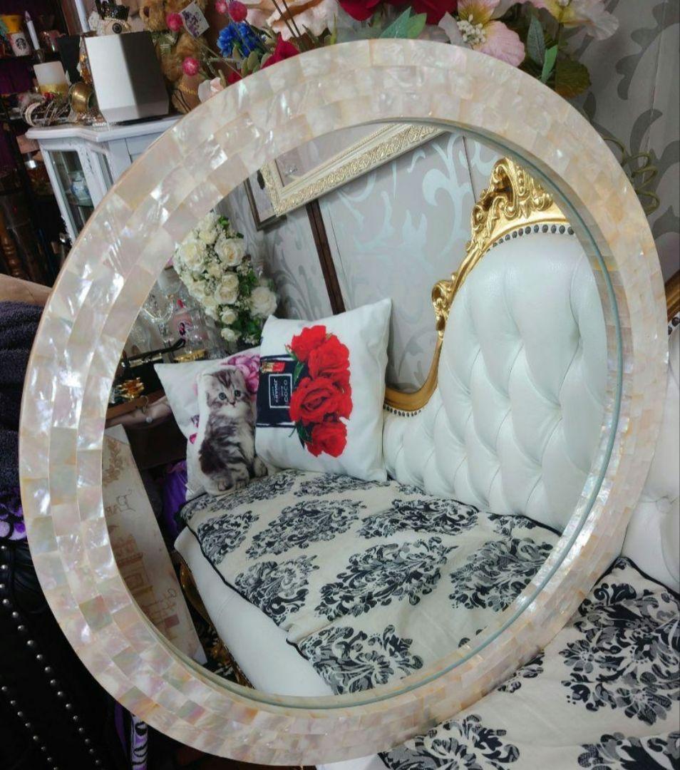 壁掛けミラー　シェル