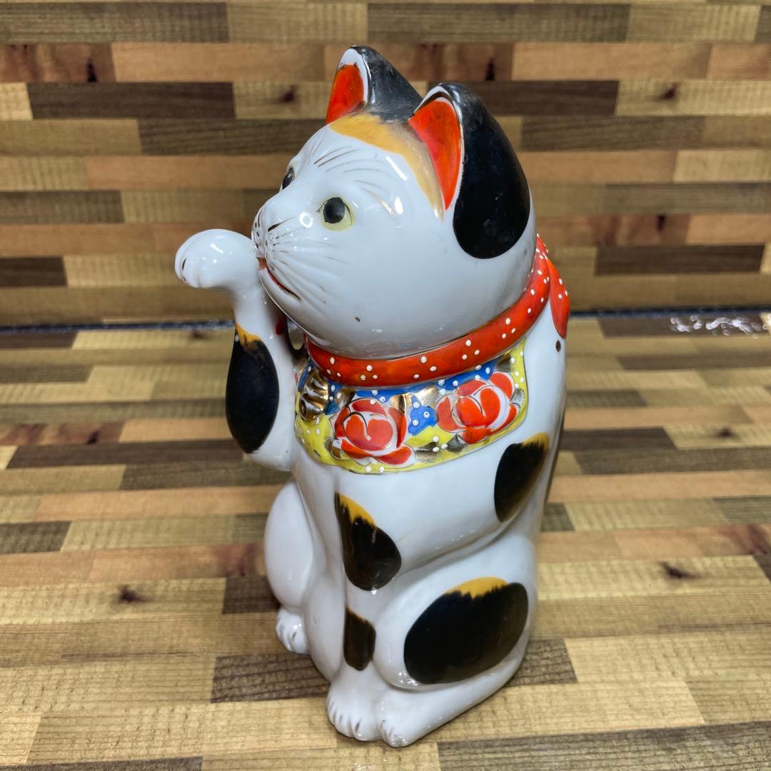 招き猫 まねきねこ 縁起物 置物 昭和 レトロ ヒビあり