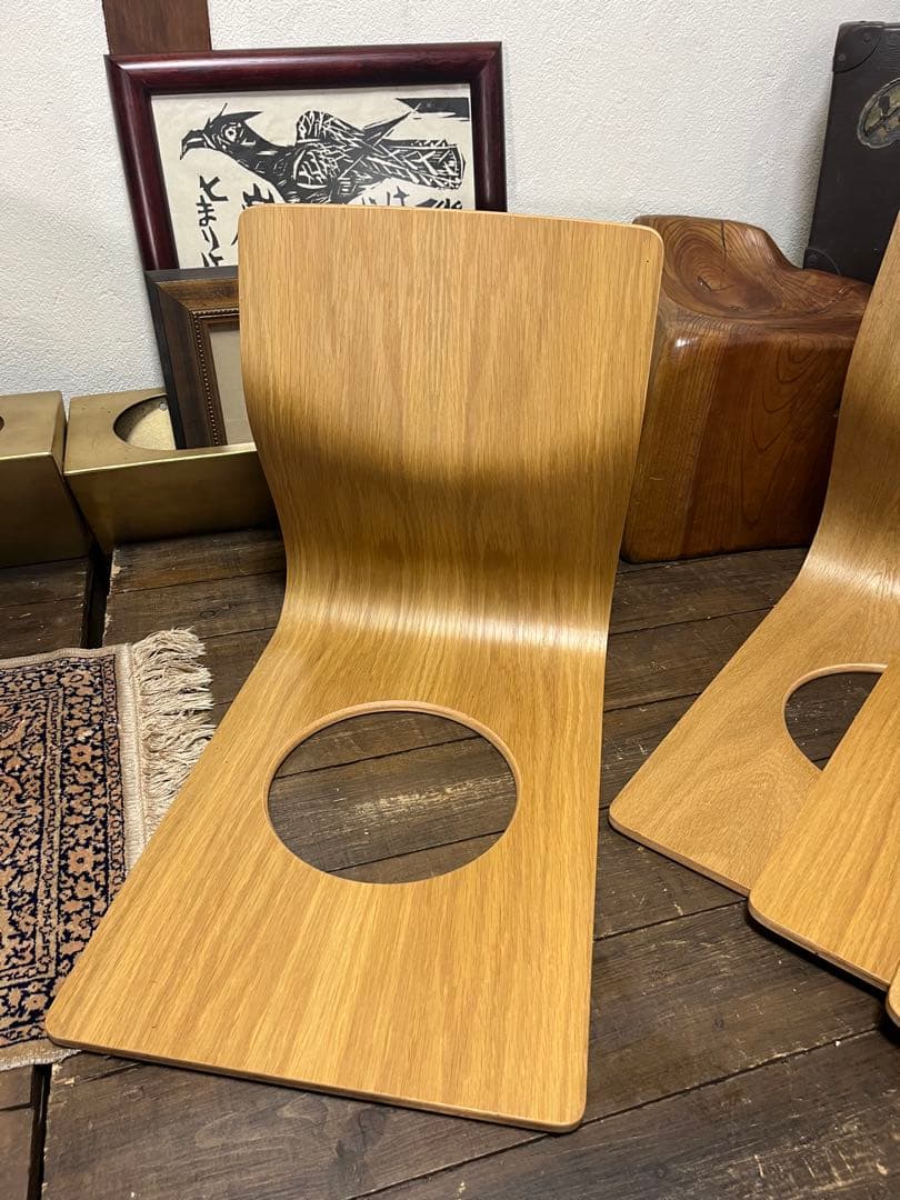 v*a様 【美品】高級品 天童木工 木製 座椅子 藤森健次 曲げ木 名作椅子 4