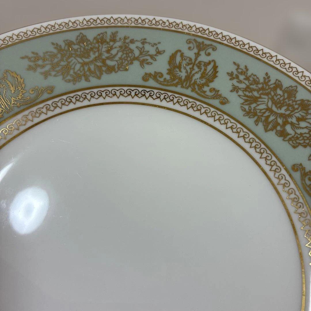 ウェッジウッド コロンビアセージグリーン プレート　丸皿　黒壷　4枚まとめ売り