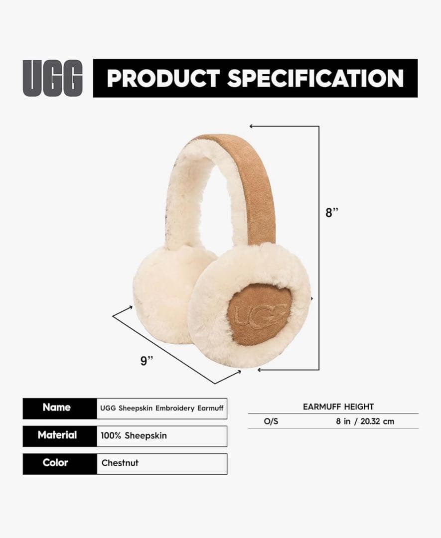 UGG イヤーマフ　（シープスキン エンブロイダリー イヤーマフ）