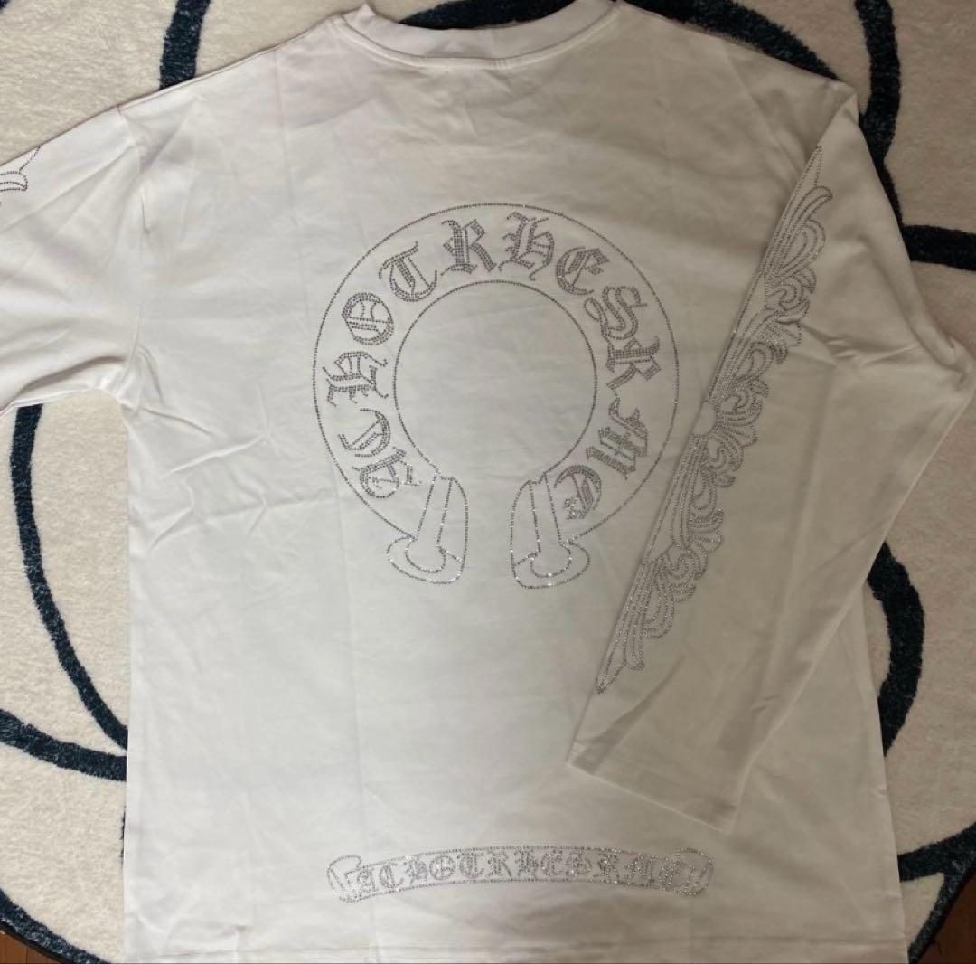 クロムハーツ ロンT キラキラストーン ホワイトLサイズ