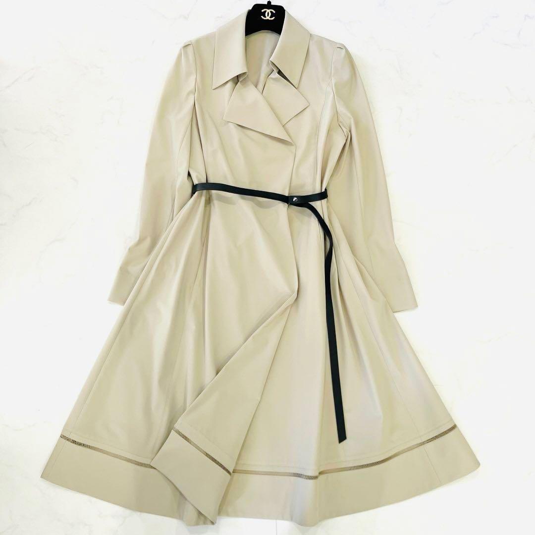 未使用級✨フォクシーニューヨーク　スプリングコート　ベルト付き　フレア　ロング