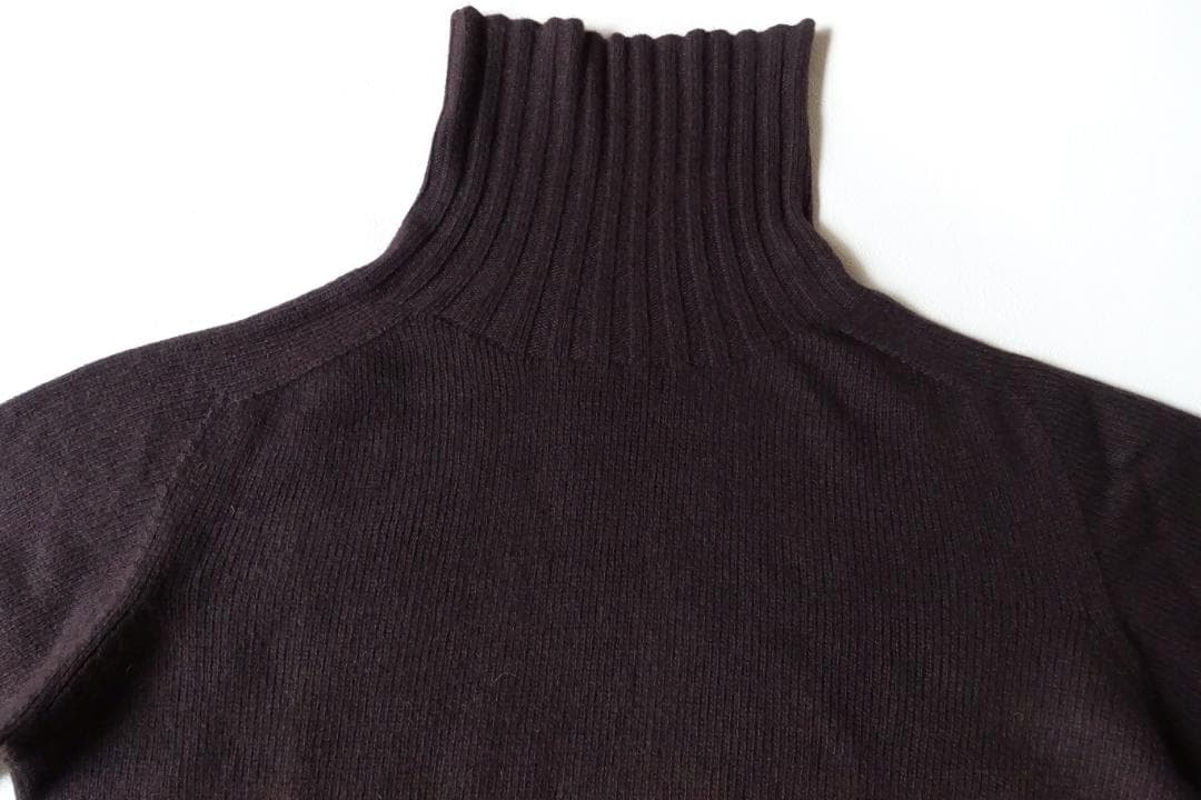 美品マーガレットハウエル☆スコットランド製カシミヤ100％ロールネックニット2茶