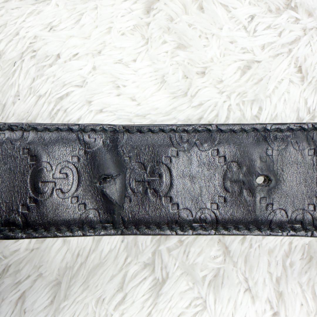 【極美品】GUCCI ベルト インターロッキング GG デカロゴ シルバー