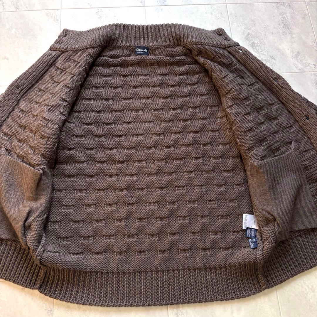 【極美品】ドルモア スタンドカラーカーディガン 肉厚 伊製 メリノウール XL