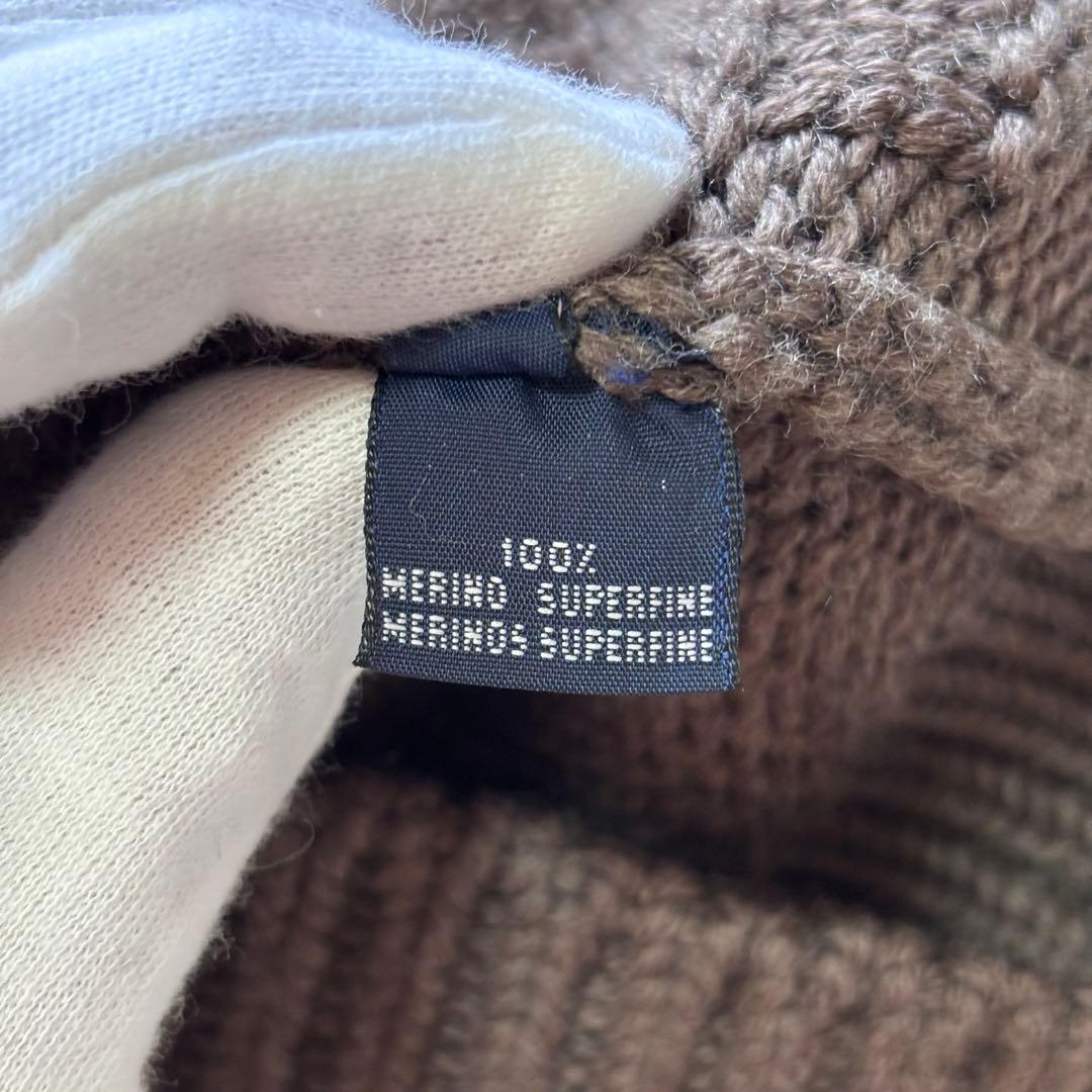 【極美品】ドルモア スタンドカラーカーディガン 肉厚 伊製 メリノウール XL