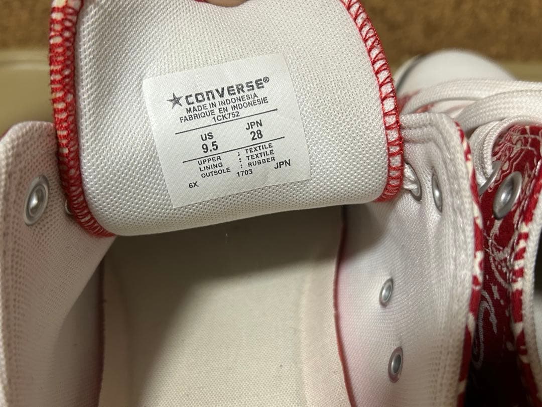 CONVERSE ALLSTAR 赤 ペイズリー 限定生産品 28cm