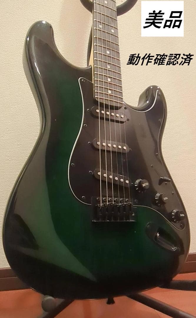 【美品】SELDER ストラトキャスター ブラック/グリーン オマケ付き