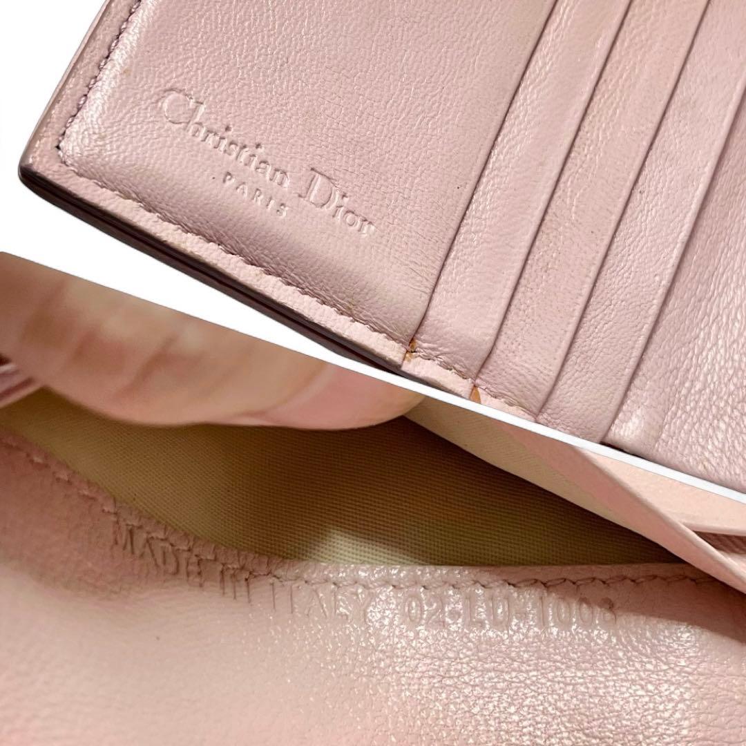 Dior レディディオール カナージュ ロータスウォレット CDボタン 折り財布