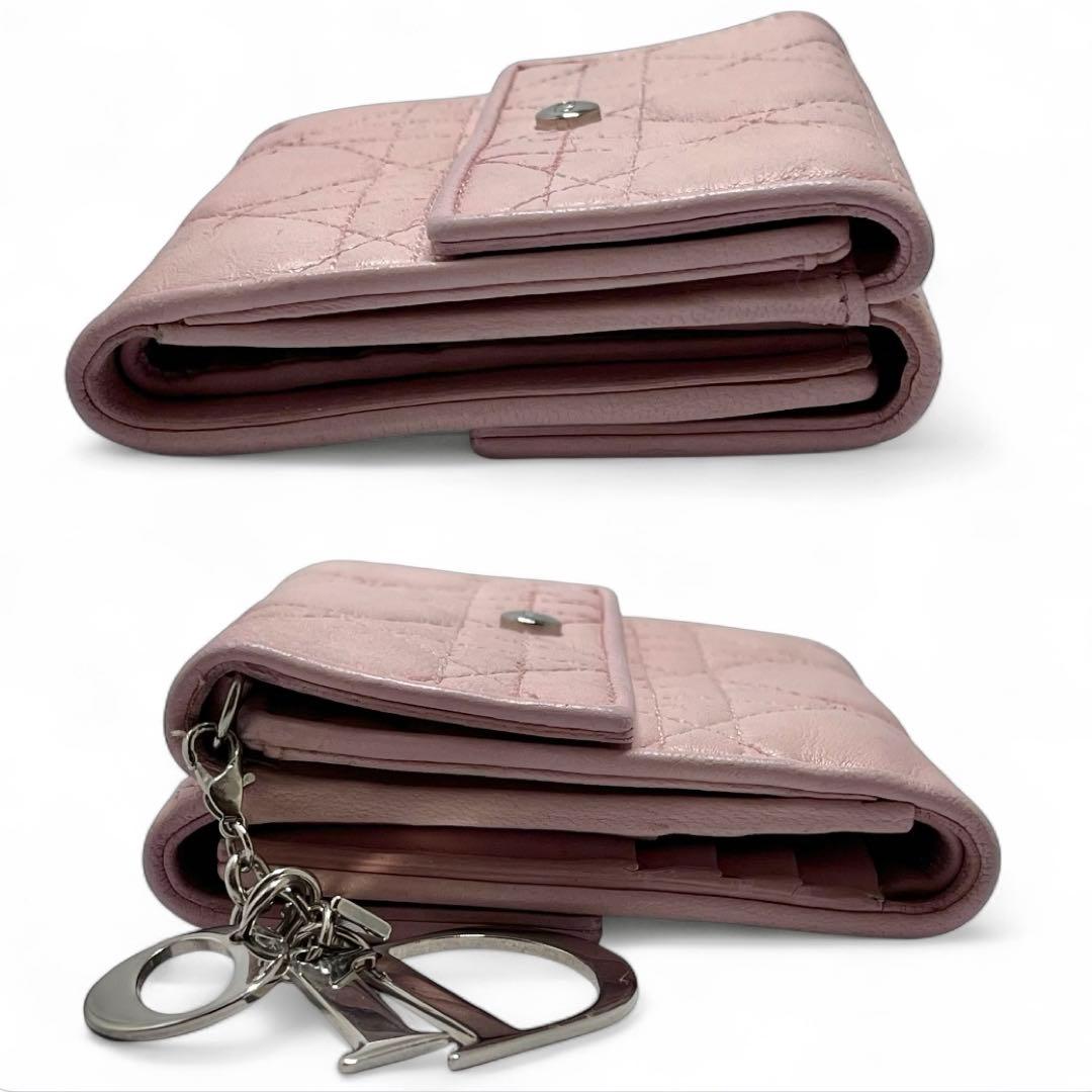 Dior レディディオール カナージュ ロータスウォレット CDボタン 折り財布