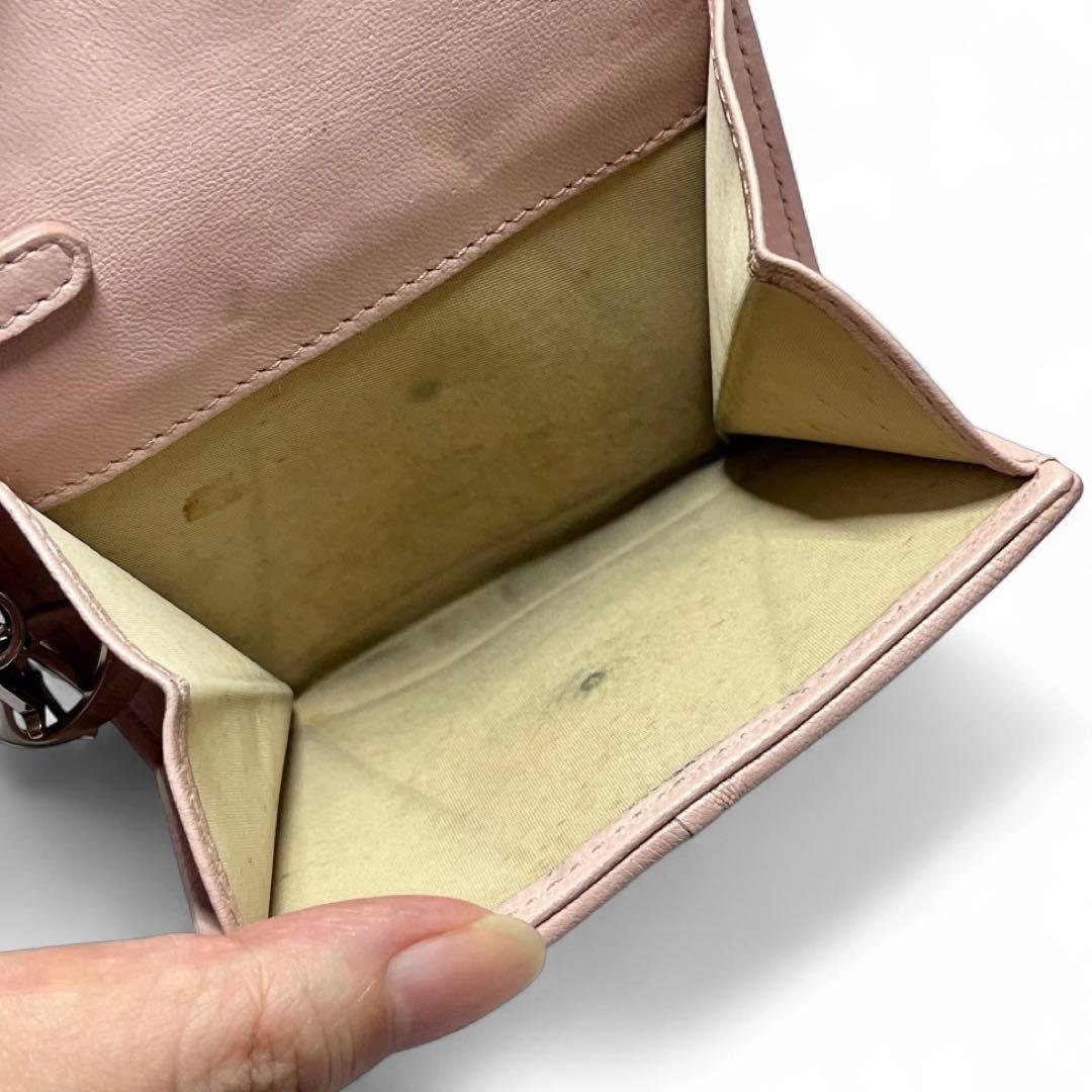 Dior レディディオール カナージュ ロータスウォレット CDボタン 折り財布