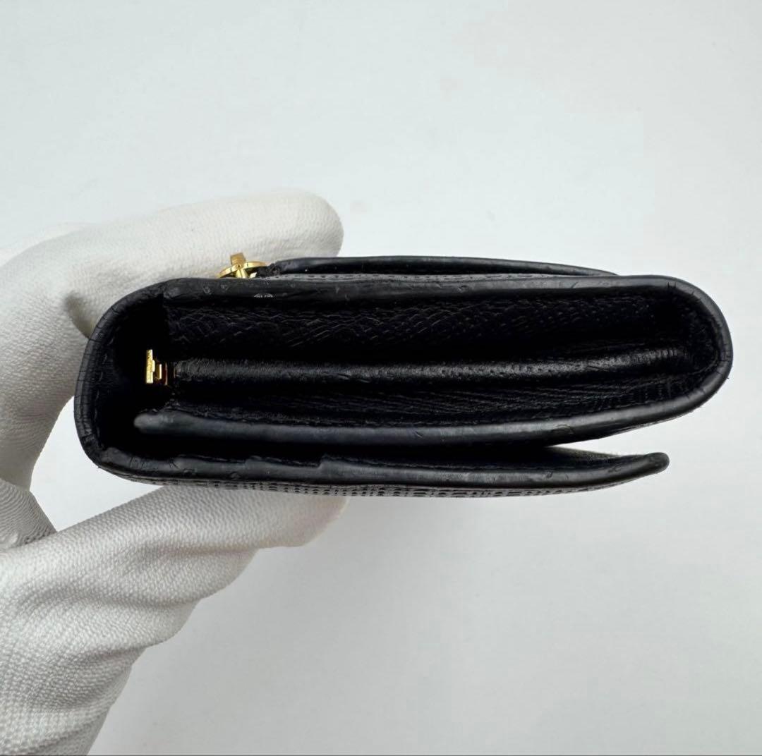 【美品】LOEWE 長財布　アナグラム　リネン　ブラック　　レザー