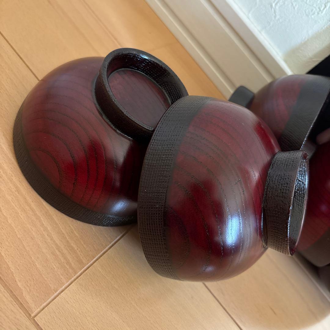 鈴武 会津漆器 紅布着　汁椀 5個セット 未使用品