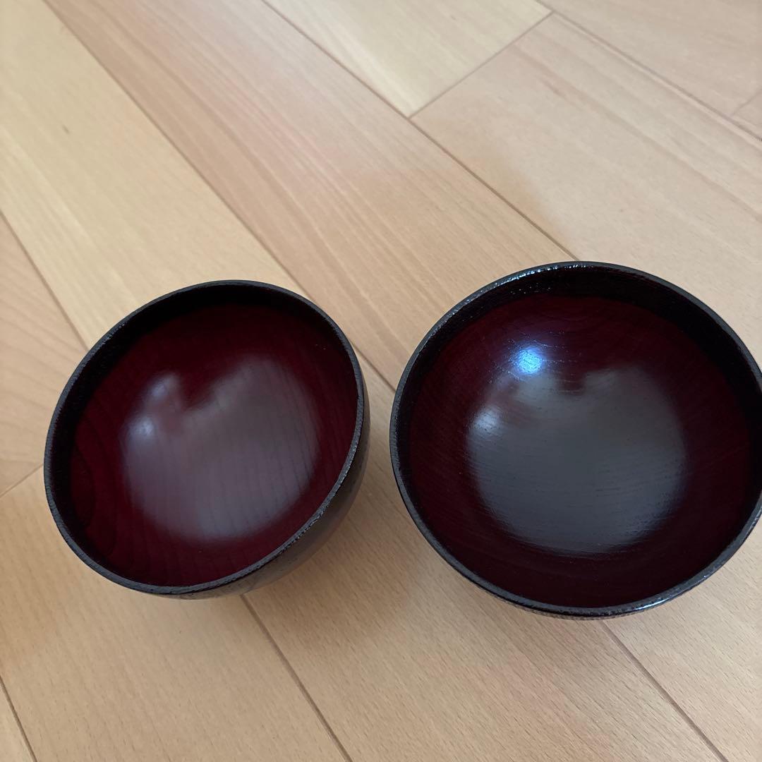 鈴武 会津漆器 紅布着　汁椀 5個セット 未使用品