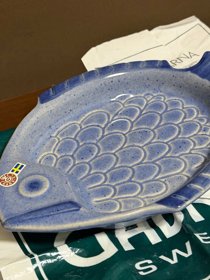 ヴィンテージ　スウェーデン❤️陶芸家ガブリエル・ブルマイスター　魚皿