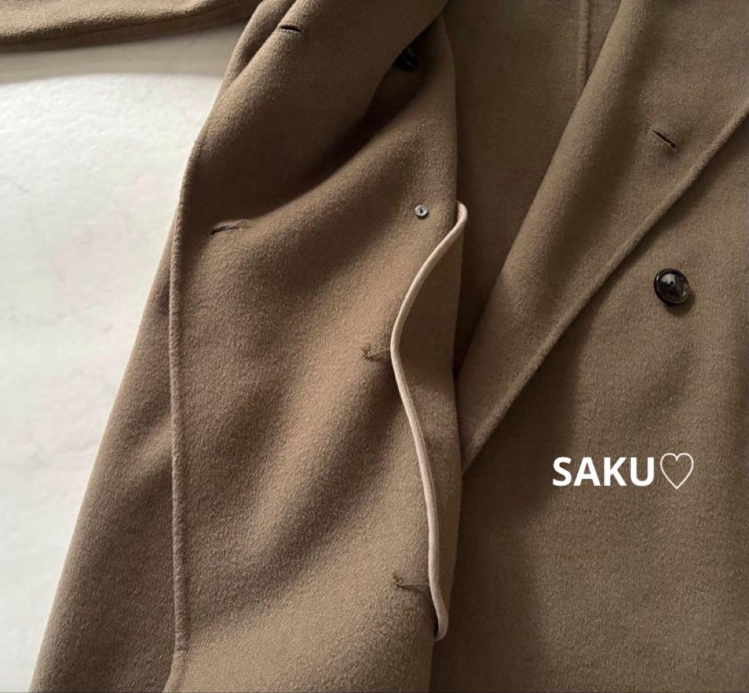 定価61600円 HELIOPOLE ウールダブルフェイスフーデットコート 38