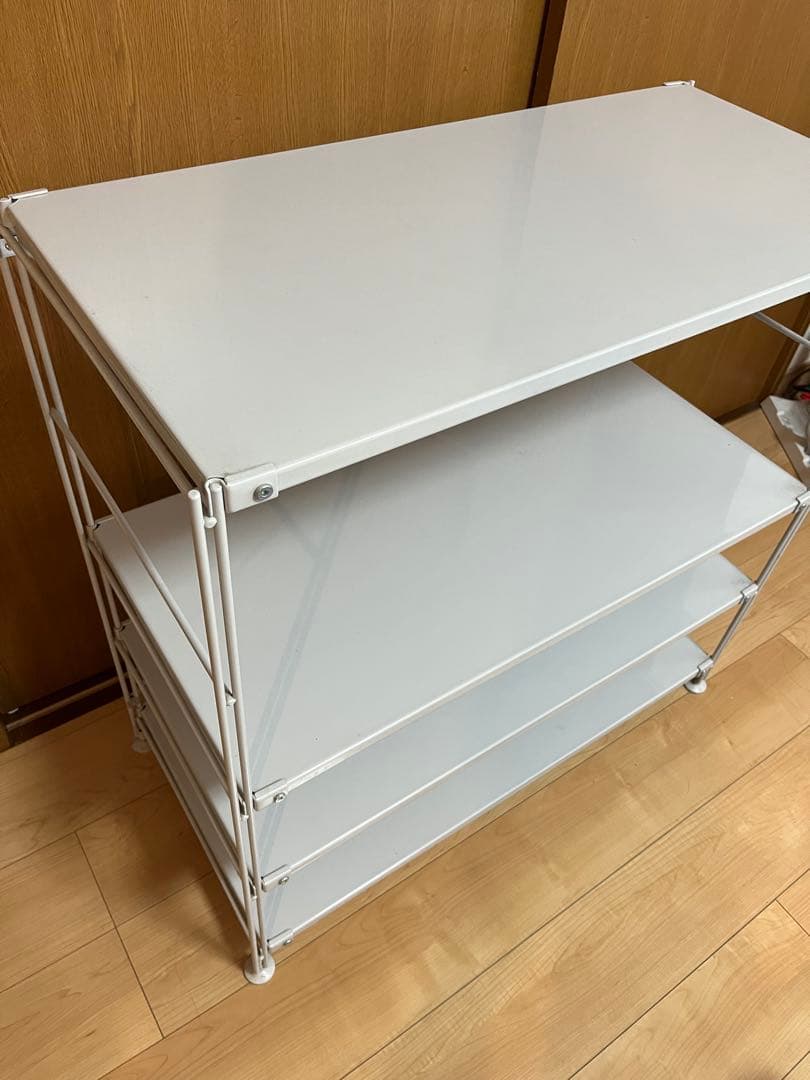 ①スチールユニットシェルフ ワイド 小 グレー　棚板4つ