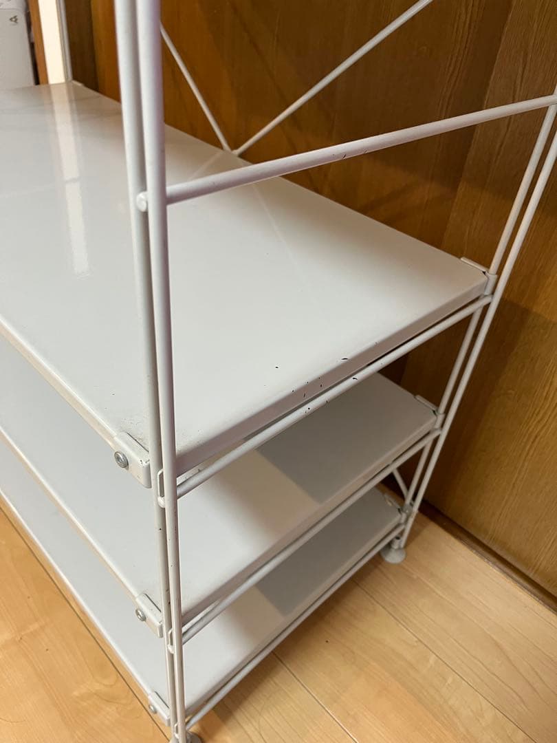 ①スチールユニットシェルフ ワイド 小 グレー　棚板4つ