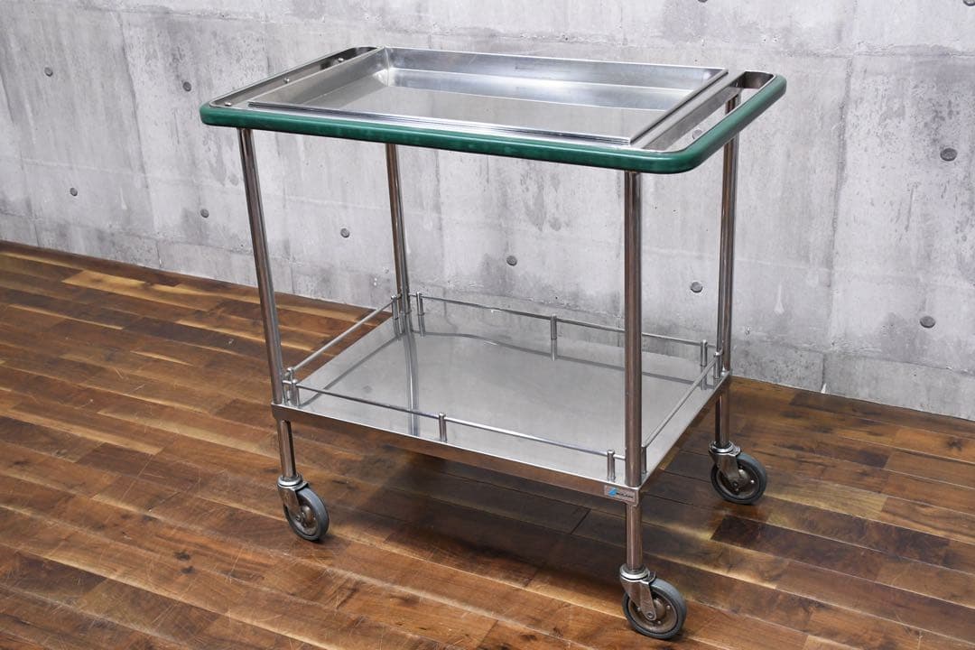 EEK73 SOLNO ステンレス製 2段 キャスターワゴン 上トレー脱着式
