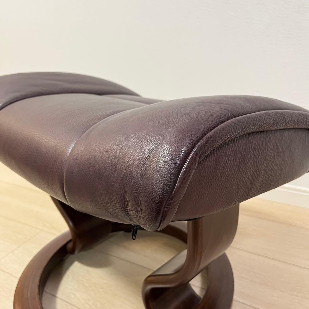 （て13）エコーネス オットマン ストレスレス レノ Reno 本革 ブラウン