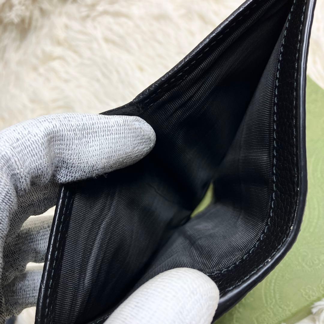 【極美品】 GUCCI ロゴウォレット レザーブラック