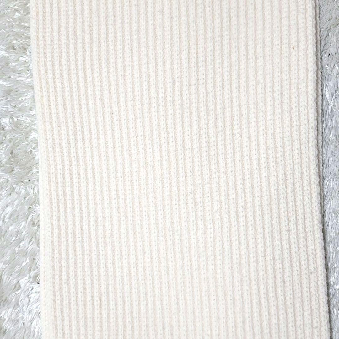 美品 ストーンアイランド マフラー ウール コンパスロゴ 立体編み ホワイト